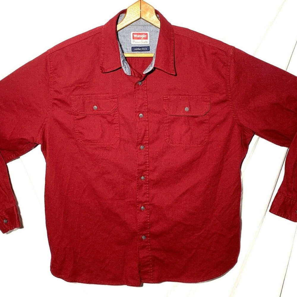 Wrangler Mens comfort flex Long Sleeve Button Down